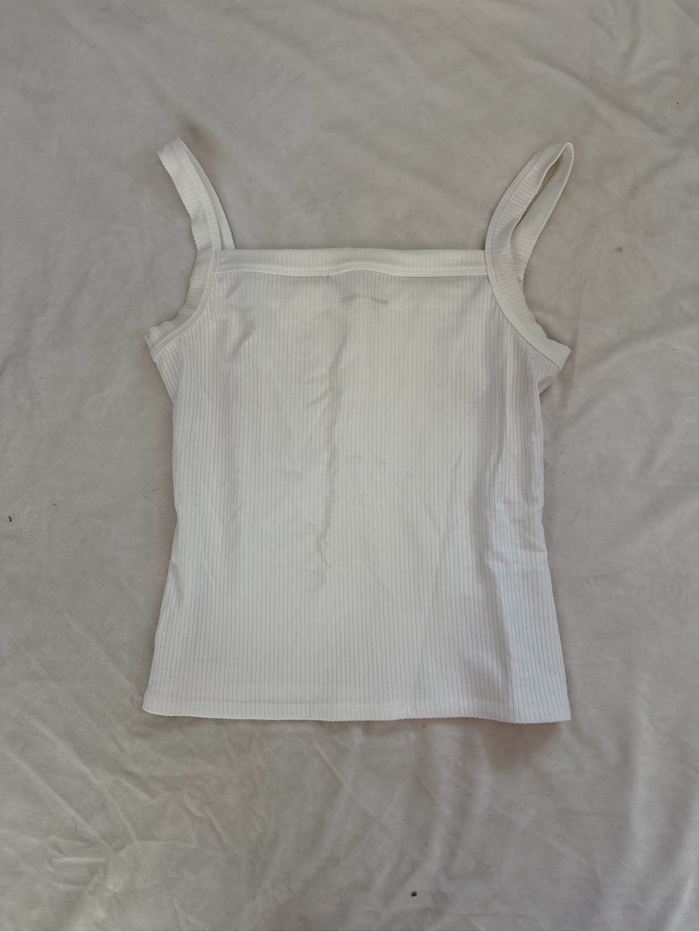 Women’s White Ribbed Tank Top - Classic Strappy Camisole